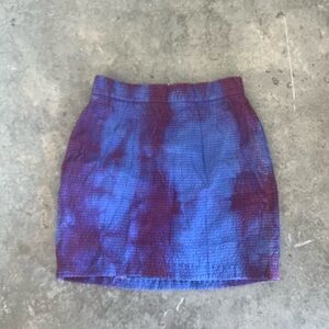 Vintage silk tie dye mini skirt